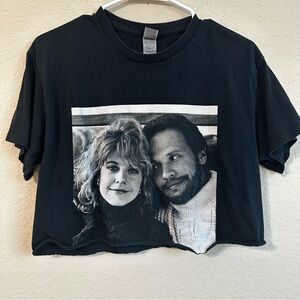 When Harry Met Sally Crop T-Shirt Black Graphic Meg Ryan Billy Crystal Gilden